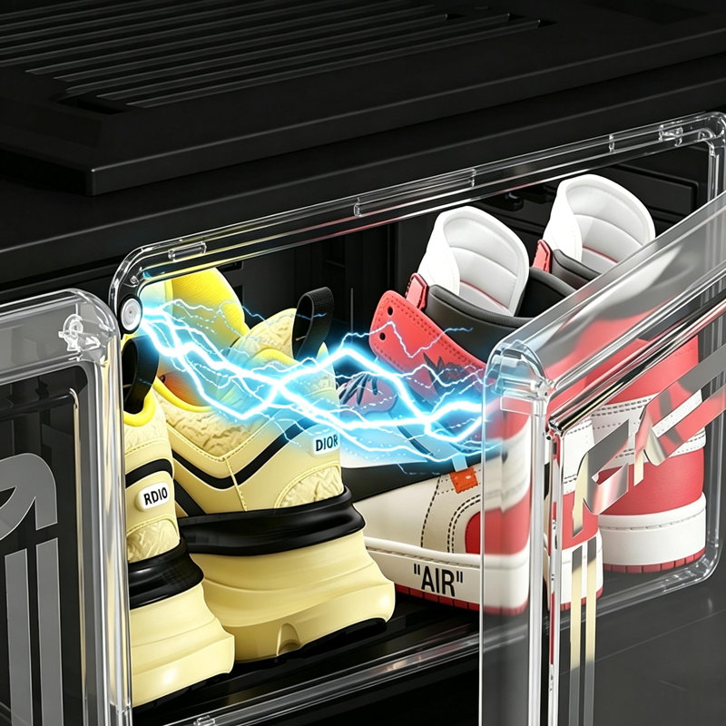 10-Tier 40 Pairs Foldable Stackable Shoe Storage Cabinet For Entryway Large Shoe Rack Sneaker Storage with Magnetic Doors Easy Assembly