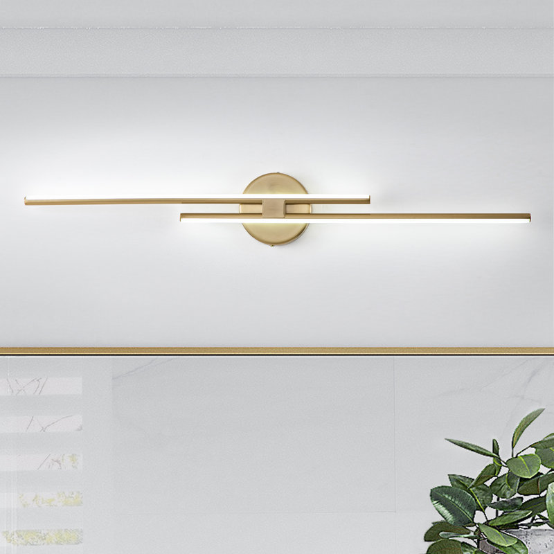 31" W 2-Light Dimmable LED Vanity Light, Gold, 6000K