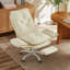 Cross Legged Home Office Chair with Footrest and Reversible Armrests for PU Leather-716485082-716485086