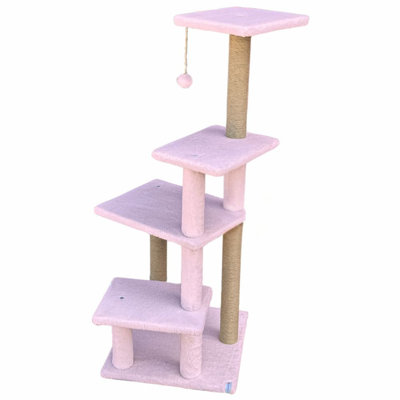 Cat Scratching Board with 100% WELSOFT Fabric, Pink, 17.7 x 46.1 x 17.7 inches | Durable & Cozy Design for Cats | Perfect for Healthy Scratching & Playtime, Stylish Addition to Any Home