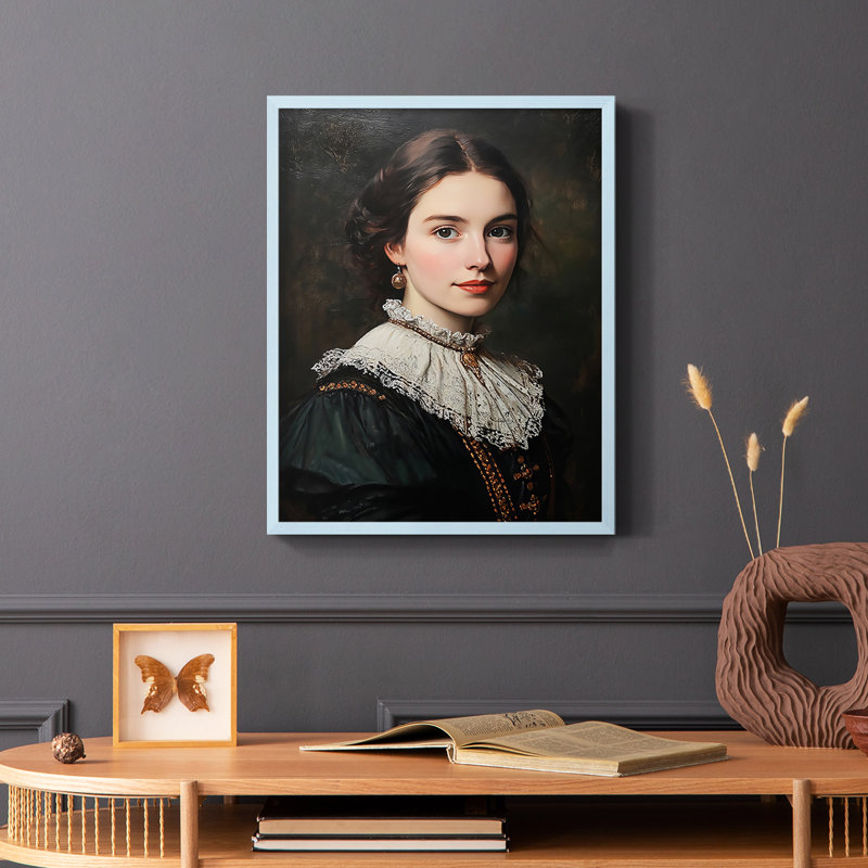 Série CXCV WOMEN - reproduction encadrée de qualité supérieure - prête à être accrochée - aucun clou requis, Bleu