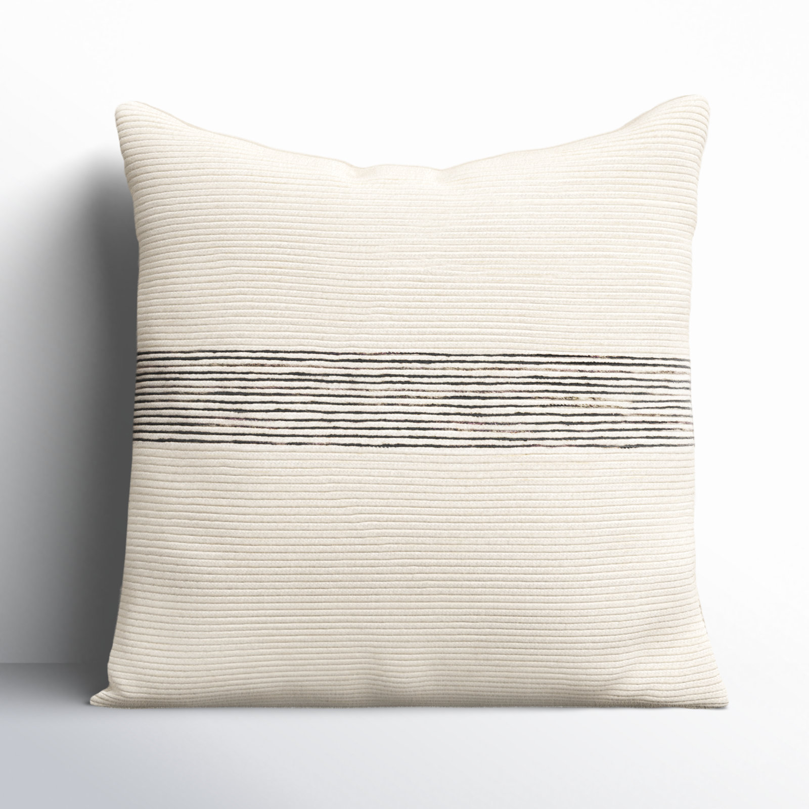 Cason Striped Cotton Throw Pillow, 22" x 22", Down