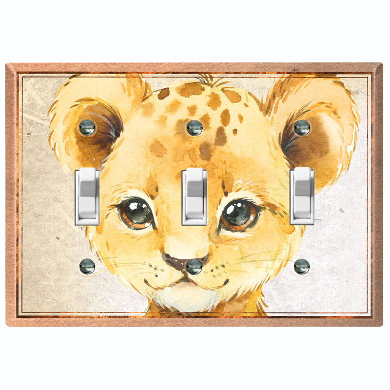 Plaque murale à 3 interrupteurs à bascule Cute Animal Tiger