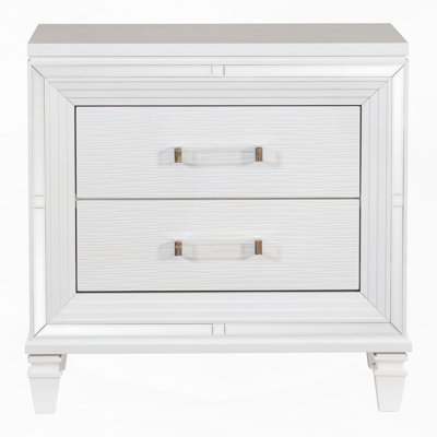 Ensemble de 2 tables de chevet en bois d'ingénierie blanc