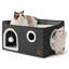 Lits pliants pour chats d'intérieur - Grande maison-grotte pour animaux de compagnie avec boules pelucheuses et bloc-notes-121282993-112652049