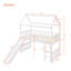 Lit mezzanine avec glissade win, lit mezzanine pour enfants de style maison, cadre blanc avec glissière intégrée et garde-corps