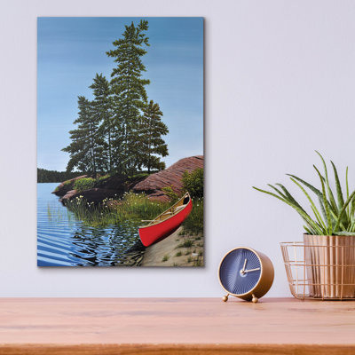 «Georgian Beached Canoe» par Kenneth M Kirsch, art mural en verre acrylique, 12 po x 16 po