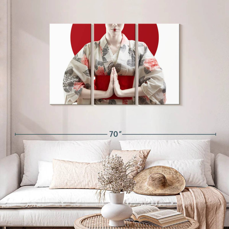 Leisha Kimono Clad Geisha, H 48 po x l 74 po