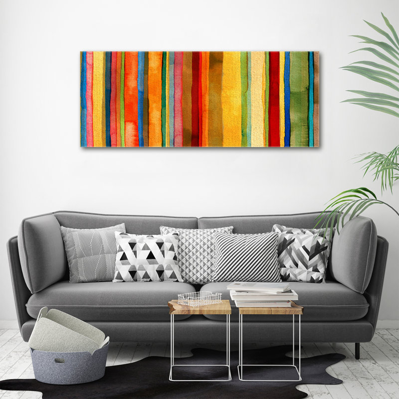 Colored Stripes - No Frame Print on Canvas