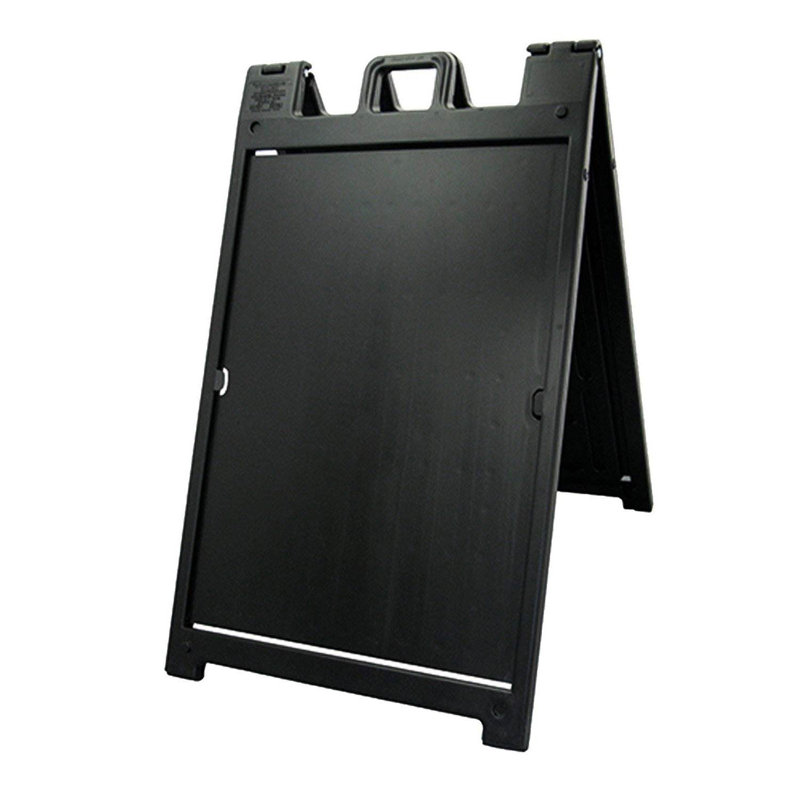 Plasticade Signicade A Frame Plain Portable Folding Sidewalk Sign, Black