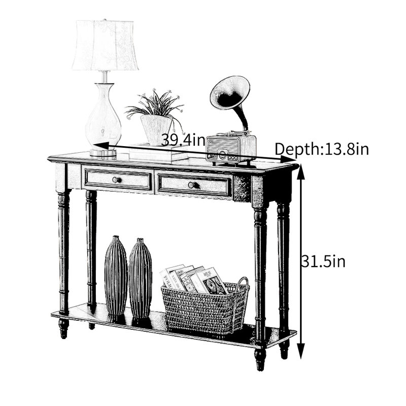 Console American Style, H 31,5 po x l 39,4 po x P 13,8 po