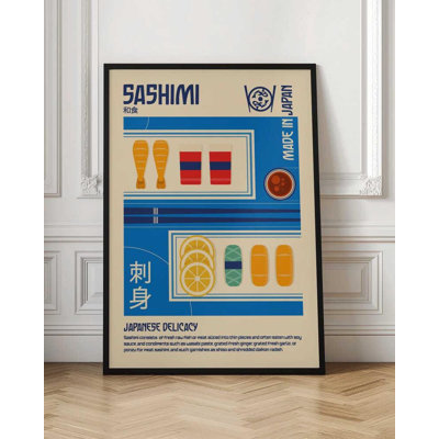 Affiche de Sashimi - impression d'art culinaire japonais moderne