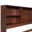 Lit capitaine pleine grandeur en bois avec tablettes de rangement intégrées, 4 tiroirs et 2 armoires