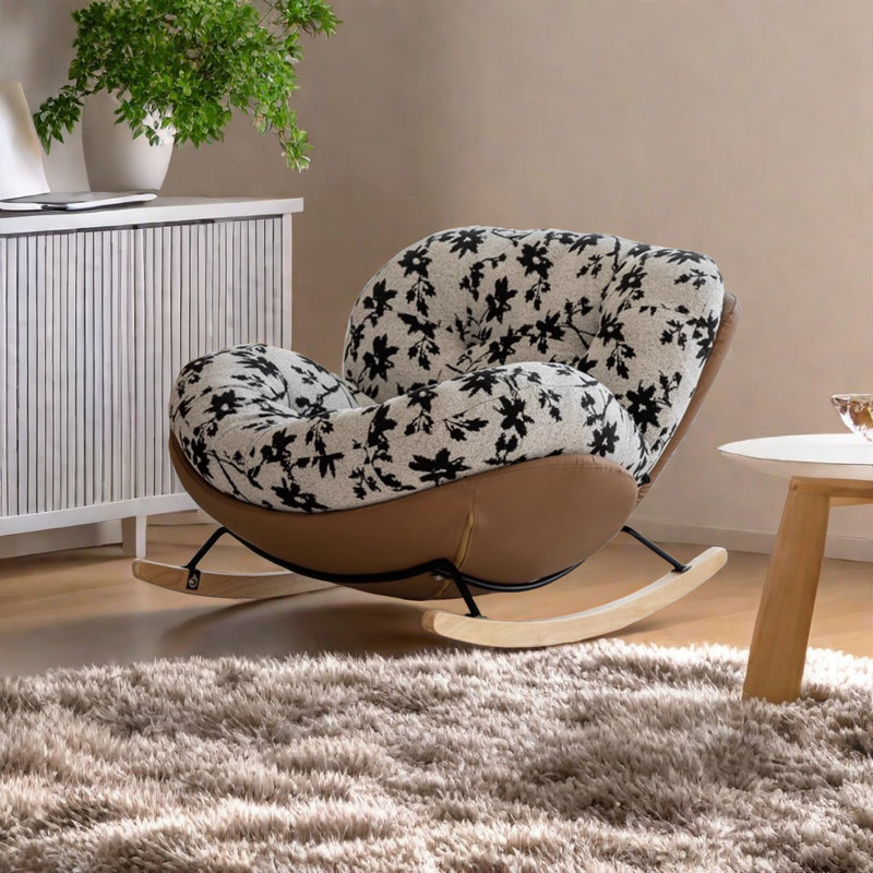 Chaise berçante de loisirs Modern Home Living, Café crème