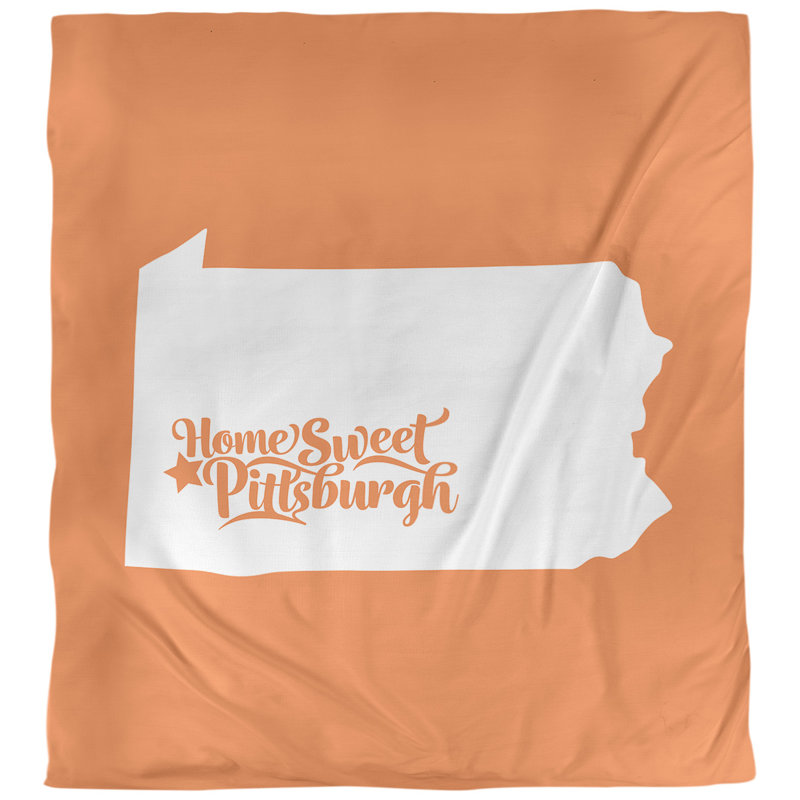 Housse de couette réversible simple Pittsburgh Pennsylvania, Housse de couette pour grand lit, Orange, Microfibre