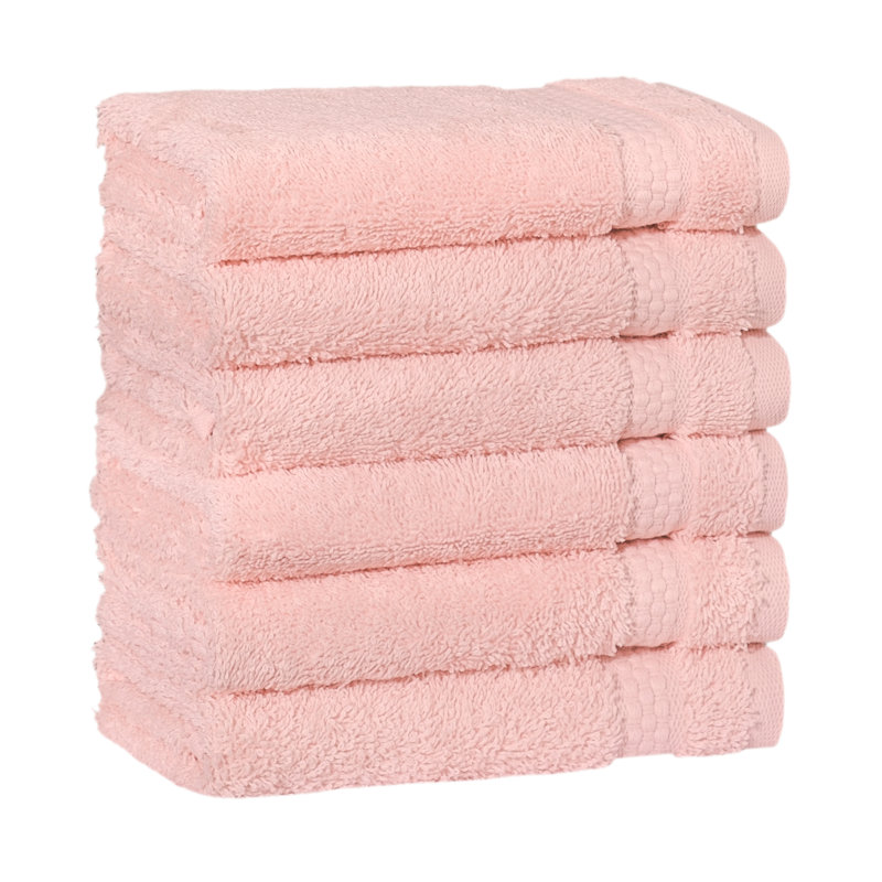 STARLIGHT 100% Turkish Cotton Terrycloth Washcloths, Pink