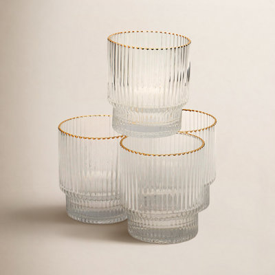 Ribbed Crystal Whiskey Glass