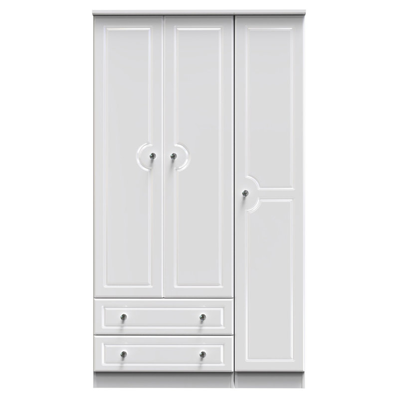 Conover Manufactured Wood Wardrobe, White Gloss/White