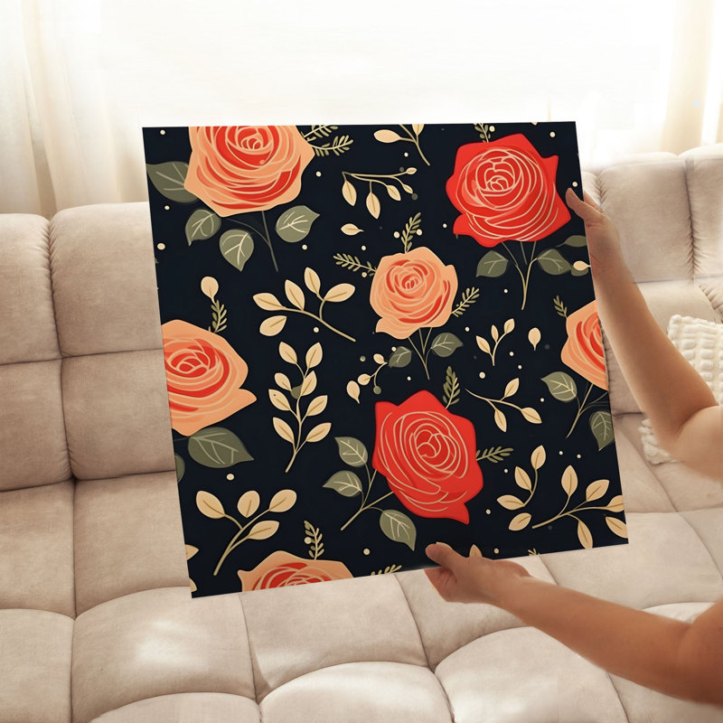 «Floral Rose Flowers IV», reproduction d'art non encadrée, H 20 po x l 20 po