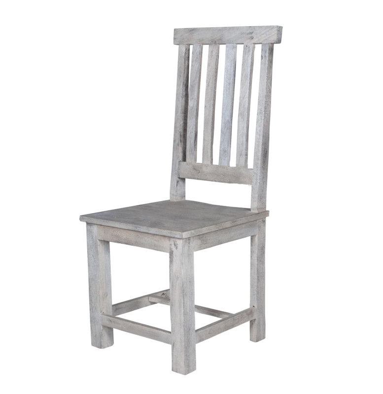Chaise en bois massif, Perle blanche