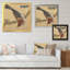 Oiseau chanteur rétro sur branche - décoration murale traditionnelle sur toile-785478368-785478369