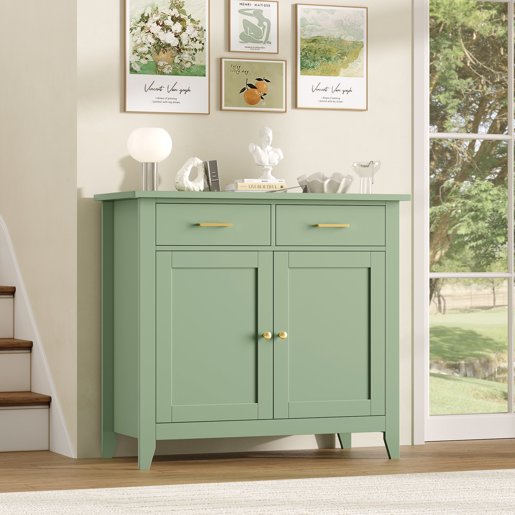 Lark Manor™ Ailynn Wood Accent Cabinets With 2 Drawers & 2 Doors & Reviews | Wayfair