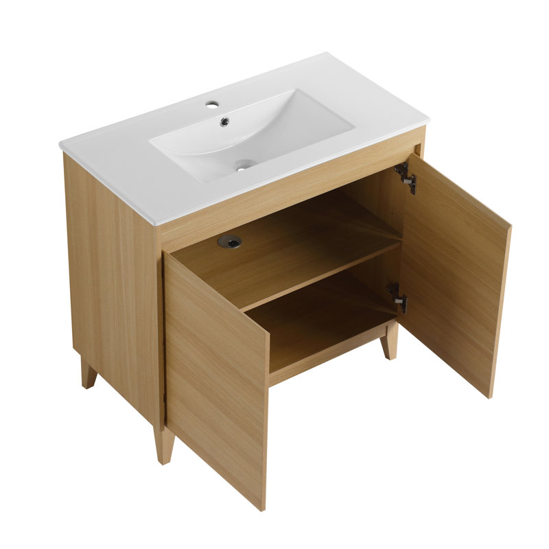 Meuble-lavabo (doit inclure le meuble-lavabo et le lavabo) 36 po, Tanné