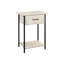 Table d'appoint 24 po avec tiroir - stratifié pierre crème et petite tablette de rangement rectangulaire noire