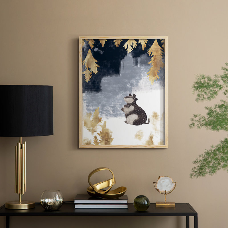 «Christmas Holiday Art CLIV», reproduction encadrée - bois massif, Natural, H 11 po x l 9 po