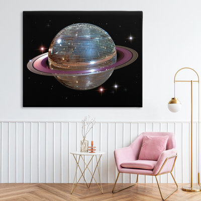 Purple Disco Ball Planet Canvas, design by Decent Exposures