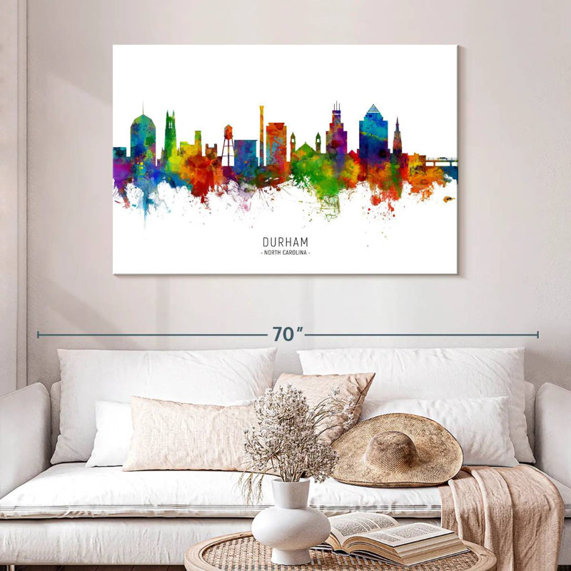 Durham North Carolina Skyline I, 20" H x 30" W