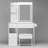 Small Space Left Drawer Desktop Vanity Table + Cushioned Stool, 2 AC+2 USB Power Station-277867221