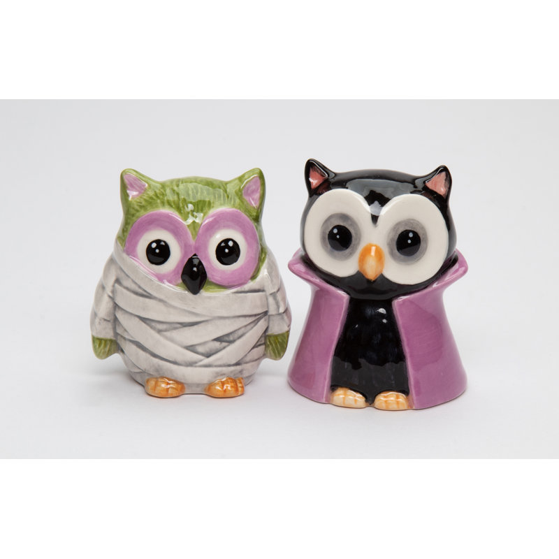 Ensemble de salière et poivrière Dracula and Mummy Owl