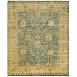 Oushak Oriental Hand-Knotted Wool Medium Blue/Green Area Rug