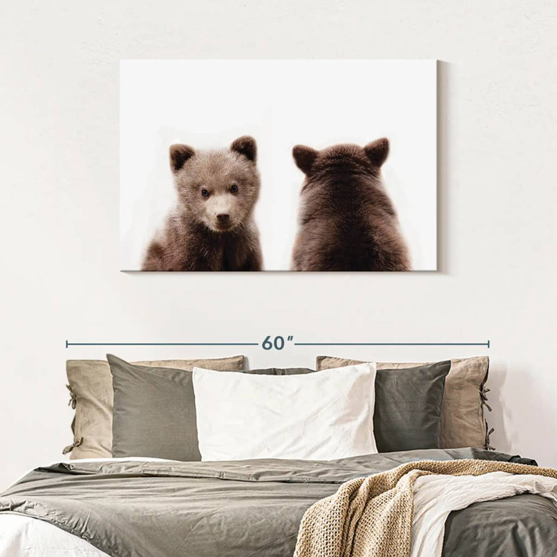 Bear Cub Front And Back Portrait, 30" H x 45" W