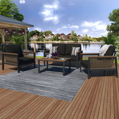 Townsend 4 - Person Outdoor Seating Group with Sunbrella Cushions by Birch Lane