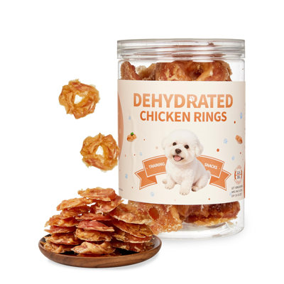 Chicken Jerky Dog Treats - Collations à mâcher pour l'entraînement en santé, anneaux de poulet, viandes saccadées riches en Protéines - 12,5 oz - Anneaux de poulet