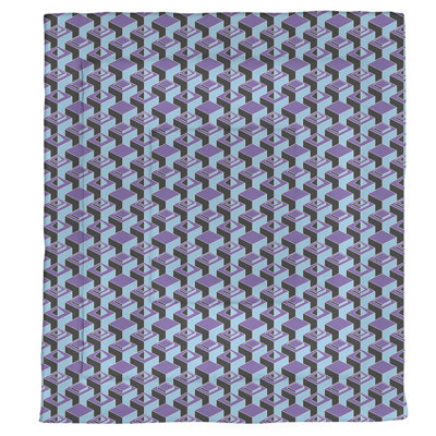 Édredon simple réversible en microfibre à motif de gratte-ciels à deux couleurs