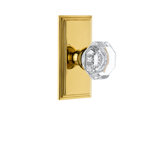 Grandeur Carré Plate Privacy with Chambord Crystal Door Knob