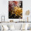 Impression sur toile de chysanthemum or et rouge