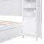 Lit double en bois blanc avec tablette, 1 armoire et rangement - Élégante sélection intégrée intemporelle-121020350