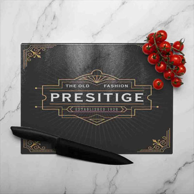 Art Deco Old Fashioned Prestige Glass Chopping Board