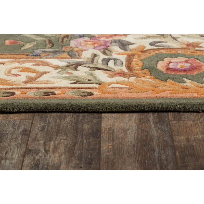 Akili Wool Floral Indoor Rug, Rectangle 5' x 8'