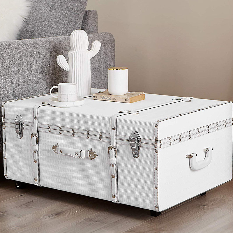 The Designer Wheeled Trunk, White