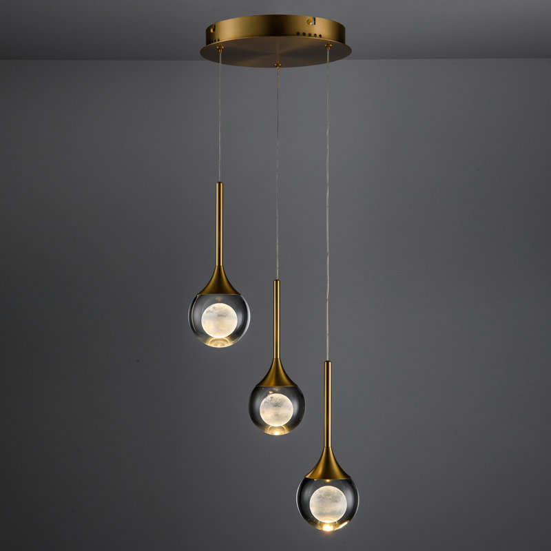 Altamuro 3 - Light LED Pendant, Brushed Brass