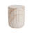 Outdoor/Indoor Lightweight Concrete Side Table,Cylinder Travertine Finish Accent Table