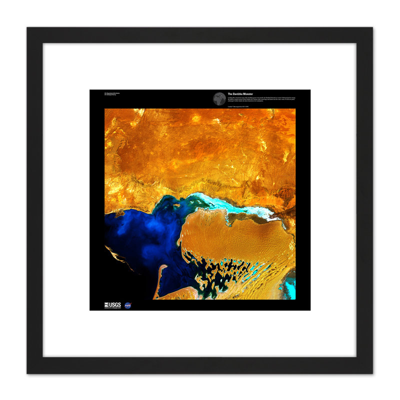 Science Map Satellite Dardzha Turkmenistan Caspian - Single Picture Frame Painting