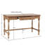 Bureau en bois massif avec 1 tiroir et pieds tournés