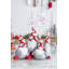 Fabric Gray Body Standing Gnome Snowflake Pattern Hat Set of 2 9.7" x 4.7" x 17.7"H Red/White