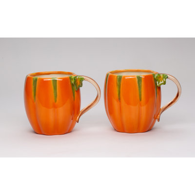 Autumn Pumpkin Mugs Set Of 2